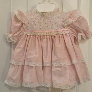 Pale pink and white dress by Dorissa II.